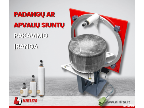  Padangų ir apvalių siuntų pakavimo įranga WR